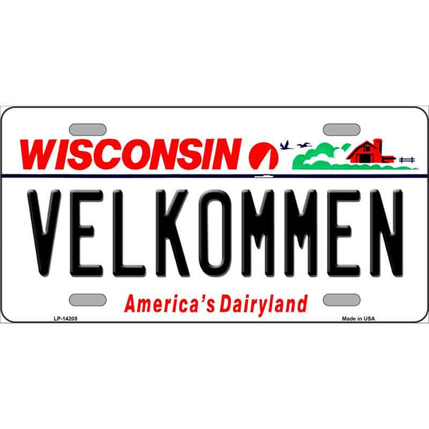 Velkommen Wisconsin Novelty Metal License Plate