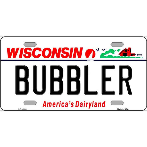 Bubbler Wisconsin Novelty Metal License Plate