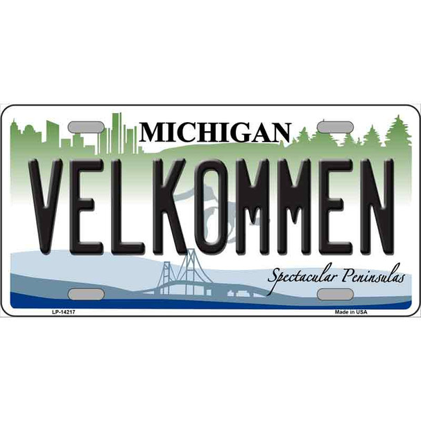 Velkommen Michigan Novelty Metal License Plate