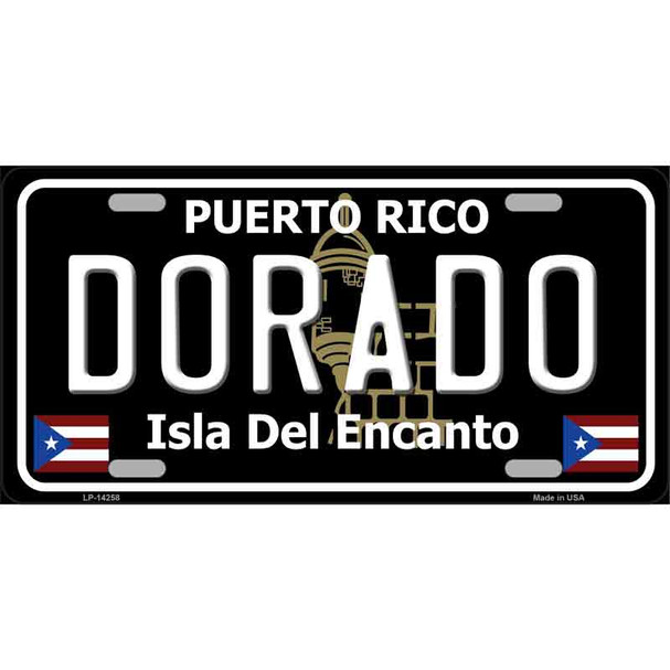 Dorado Puerto Rico Black Novelty Metal License Plate