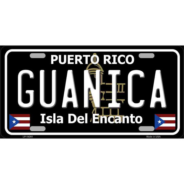 Guanica Puerto Rico Black Novelty Metal License Plate