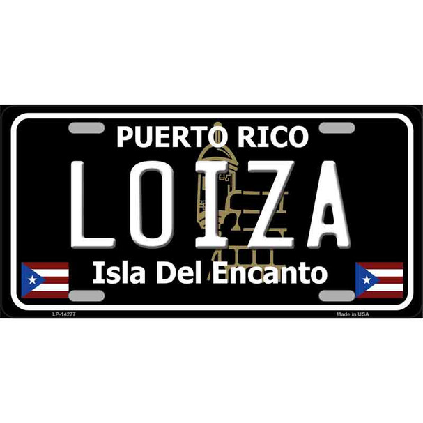 Loiza Puerto Rico Black Novelty Metal License Plate