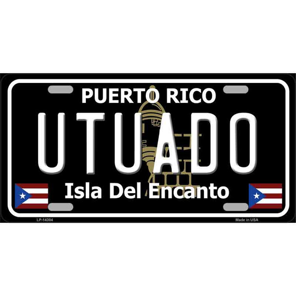 Utuado Puerto Rico Black Novelty Metal License Plate