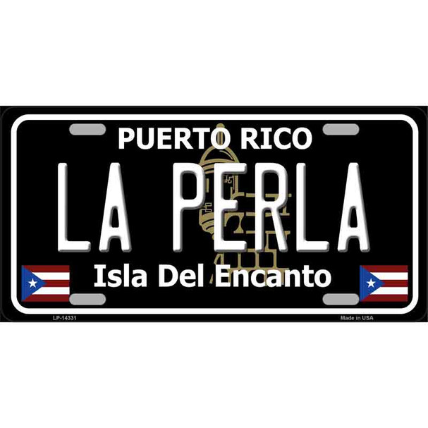 La Perla Puerto Rico Black Novelty Metal License Plate