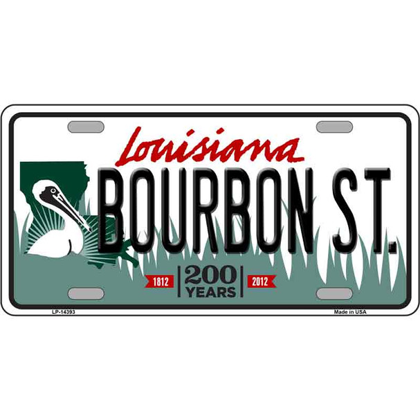 Bourbon St Louisiana Novelty Metal License Plate