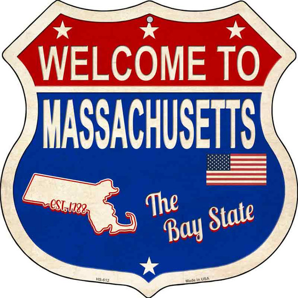 Massachusetts Established Novelty Metal Highway Shield Sign