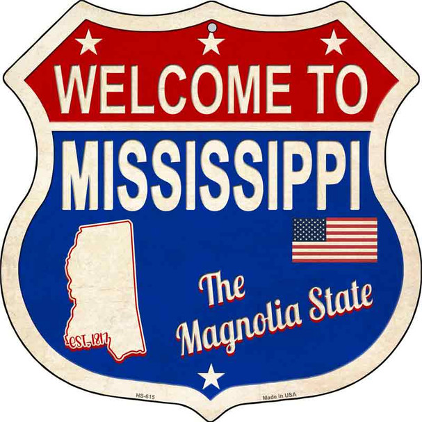Mississippi Established Novelty Metal Highway Shield Sign