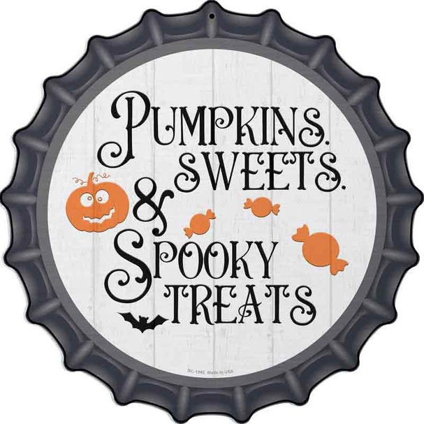 Pumpkin Sweets Spooky Treats Novelty Metal Bottle Cap Sign