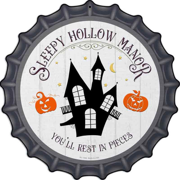Sleepy Hollow Manor Novelty Metal Bottle Cap Sign
