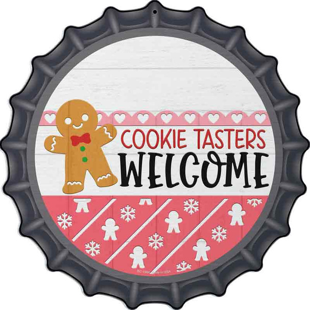 Cookie Tasters Welcome Novelty Metal Bottle Cap Sign