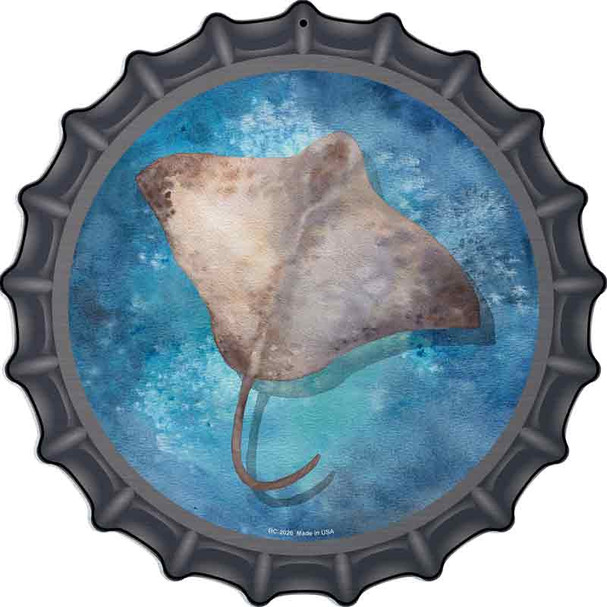 Stingray Blue Novelty Metal Bottle Cap Sign