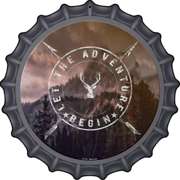 Let The Adventure Begin Novelty Metal Bottle Cap Sign