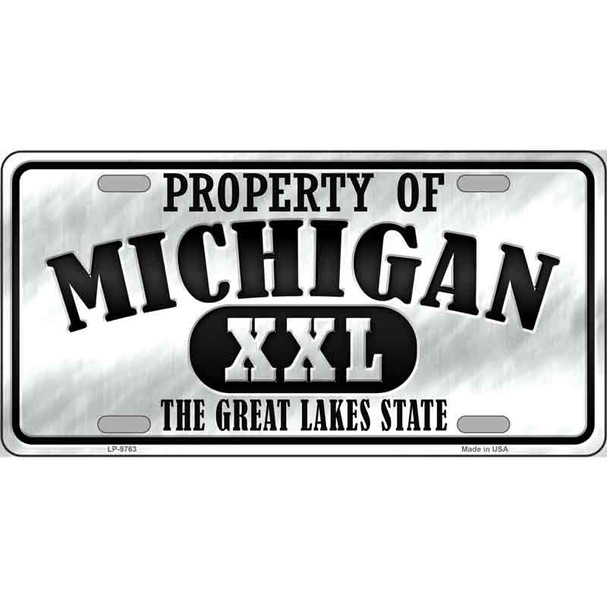 Property Of Michigan Novelty Metal License Plate