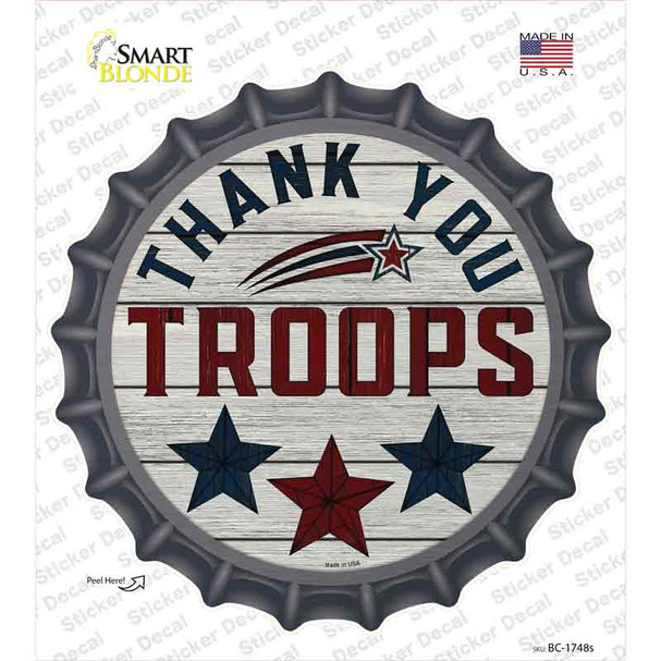 Thank You Troops Stars Novelty Bottle Cap Sticker Decal
