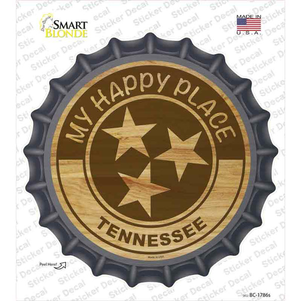 My Happy Place Tristar Tennessee Novelty Bottle Cap Sticker Decal