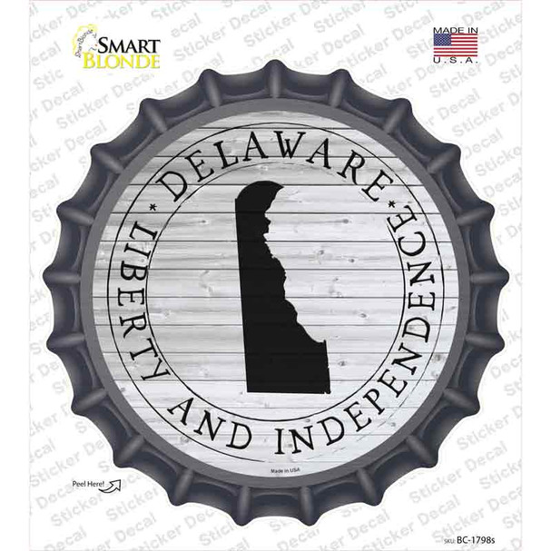 Delaware Liberty and Independence Novelty Bottle Cap Sticker Decal