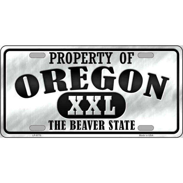 Property Of Oregon Novelty Metal License Plate