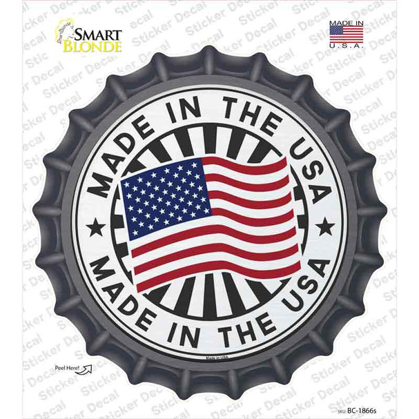 Made In The USA Novelty Bottle Cap Sticker Decal
