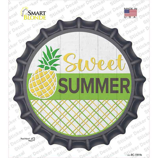 Sweet Summer Pineapple Novelty Bottle Cap Sticker Decal