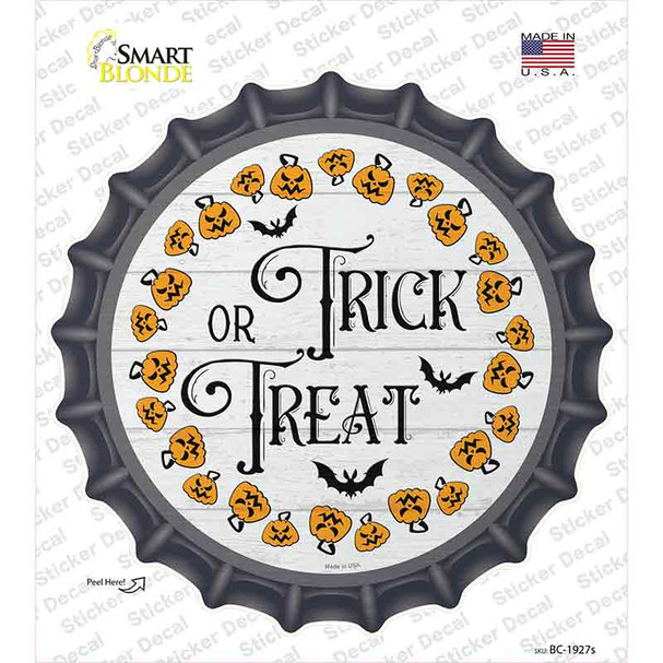 Trick Or Treat Pumpkin Ring Novelty Bottle Cap Sticker Decal