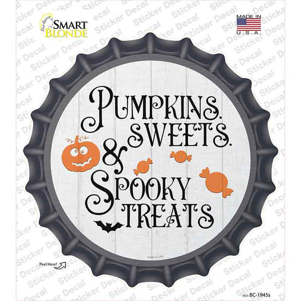 Pumpkin Sweets Spooky Treats Novelty Bottle Cap Sticker Decal