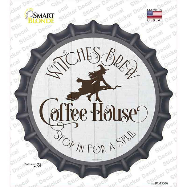 Witches Brew Coffee House Novelty Bottle Cap Sticker Decal