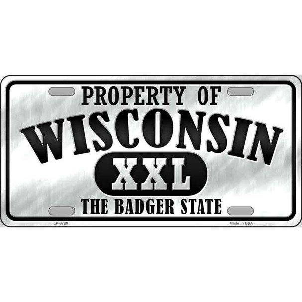 Property Of Wisconsin Novelty Metal License Plate