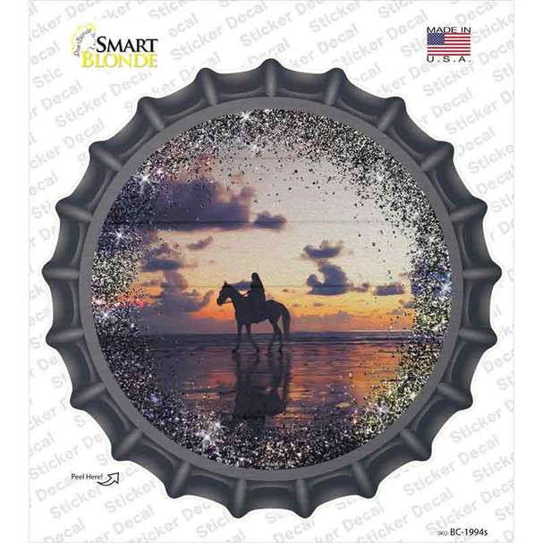 Horse Silhouette in Water Novelty Bottle Cap Sticker Decal