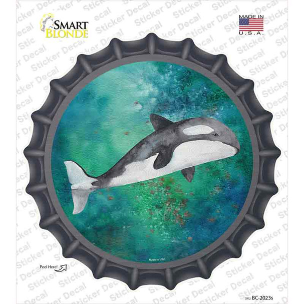 Whale Aqua Novelty Bottle Cap Sticker Decal