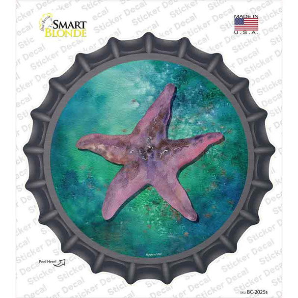 Starfish Aqua Novelty Bottle Cap Sticker Decal