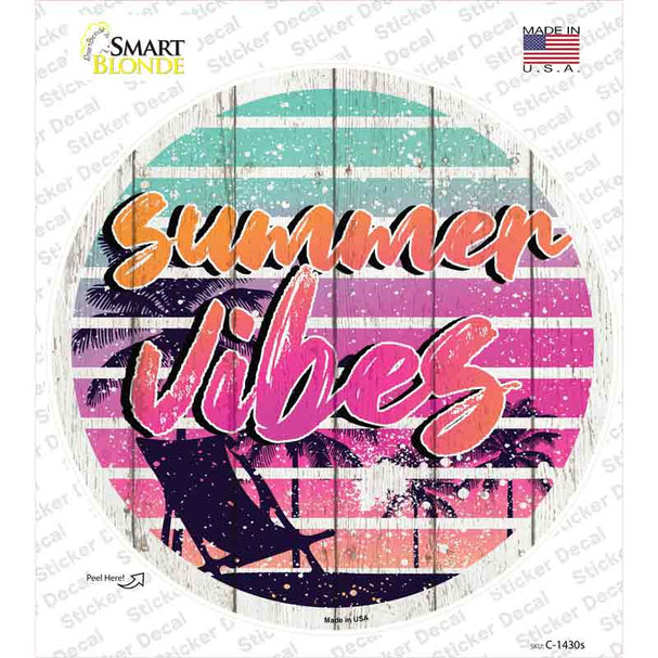 Summer Vibes Novelty Circle Sticker Decal