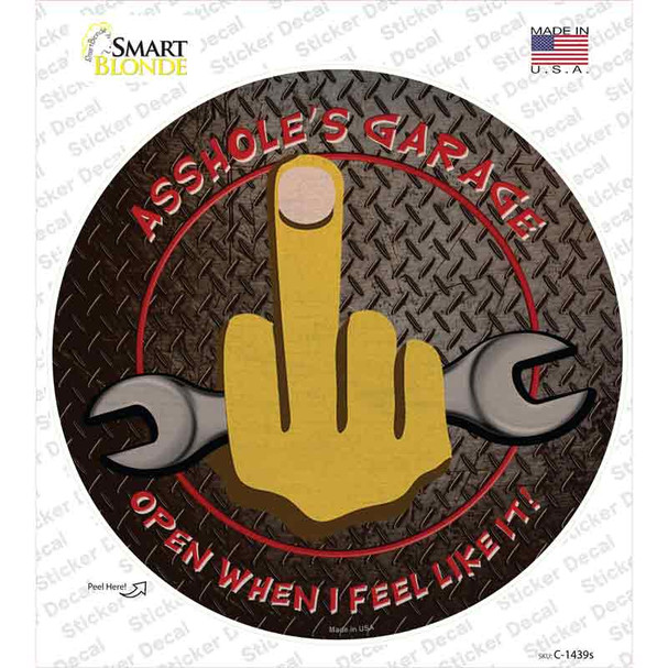 Flip Off Wrench Novelty Circle Sticker Decal