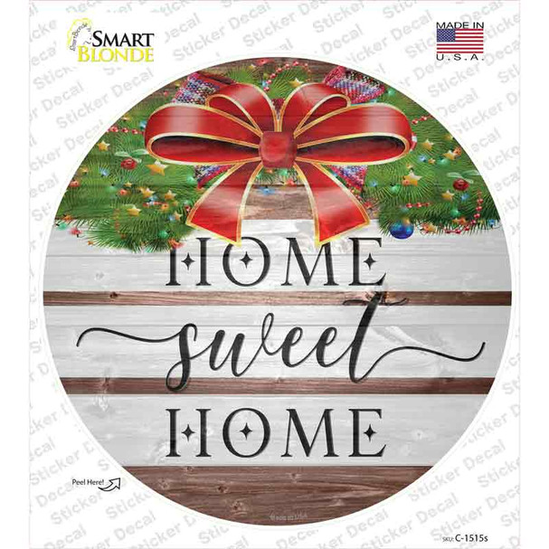 Home Sweet Home Ribbon Novelty Circle Sticker Decal