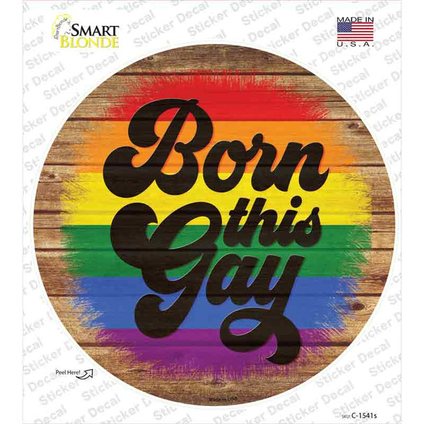 Born This Way Rainbow Novelty Circle Sticker Decal