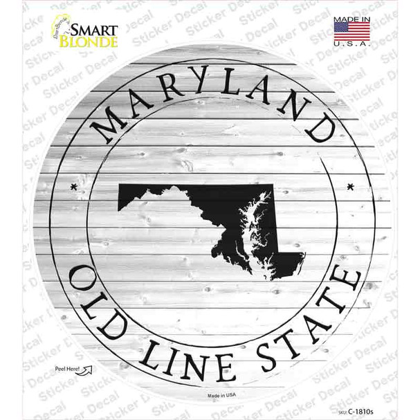 Maryland Old Line State Novelty Circle Sticker Decal