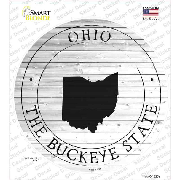 Ohio Buckeye State Novelty Circle Sticker Decal