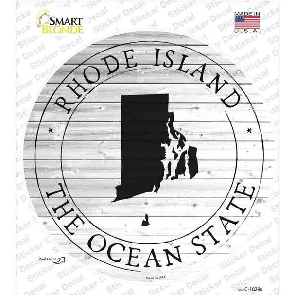 Rhode Island Ocean State Novelty Circle Sticker Decal