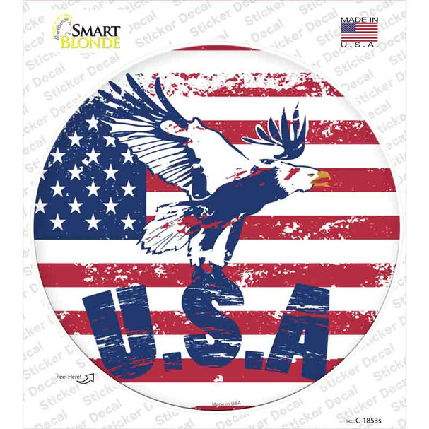 USA Eagle Novelty Circle Sticker Decal