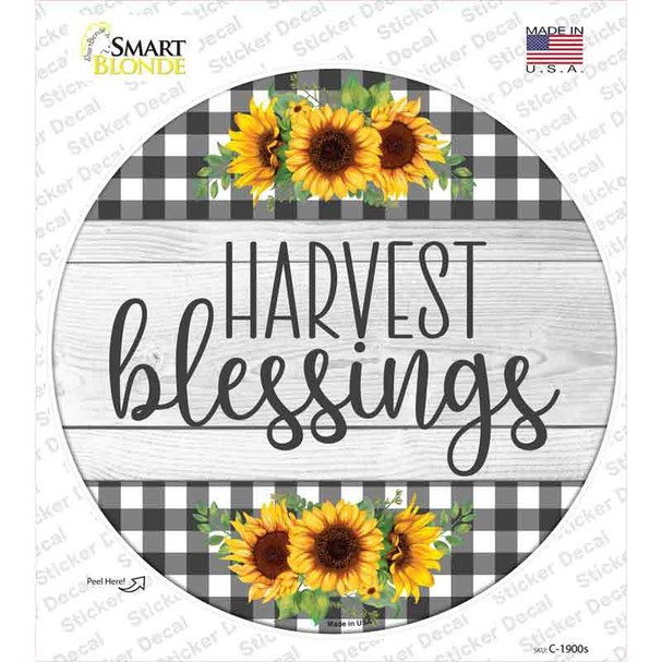 Harvest Blessings Novelty Circle Sticker Decal