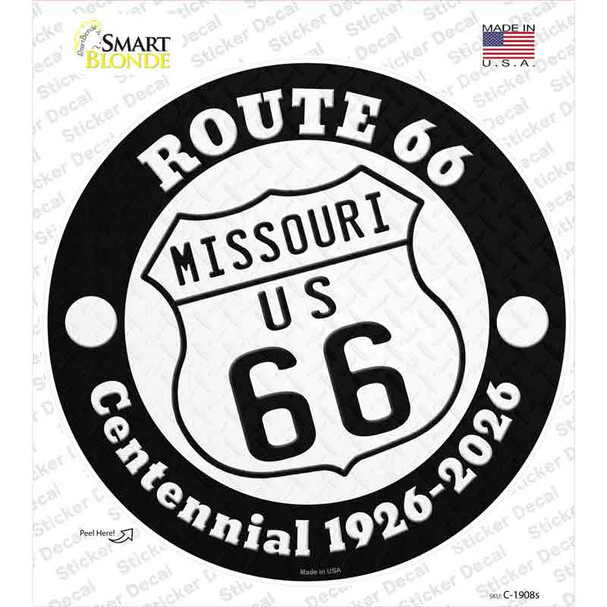Missouri Route 66 Centennial Novelty Circle Sticker Decal