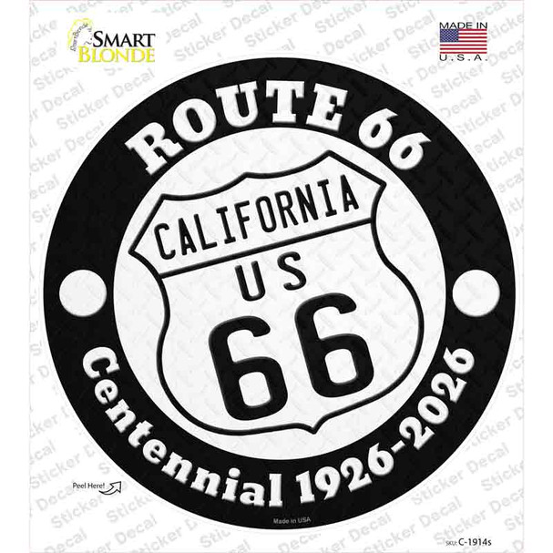 California Route 66 Centennial Novelty Circle Sticker Decal