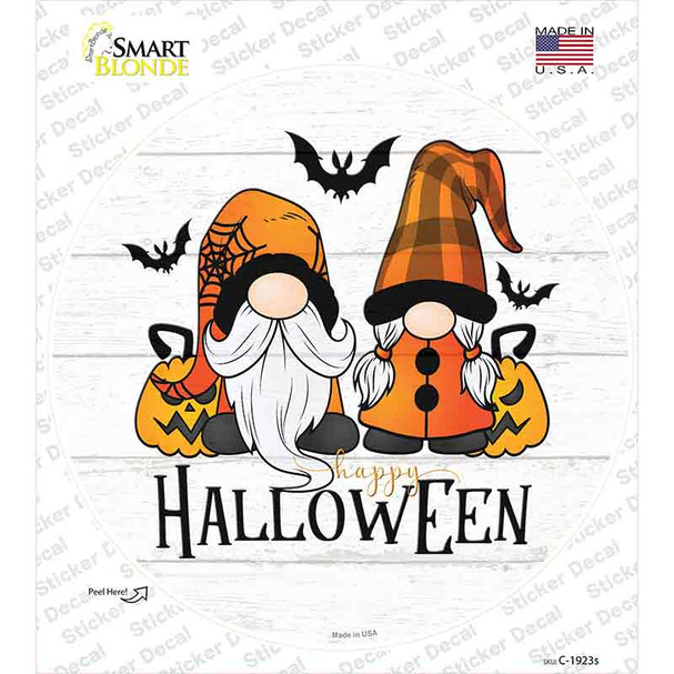 Happy Halloween Spooky Gnomes Novelty Circle Sticker Decal