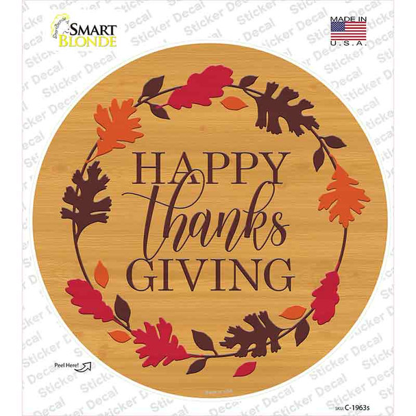 Happy Thanksgiving Novelty Circle Sticker Decal