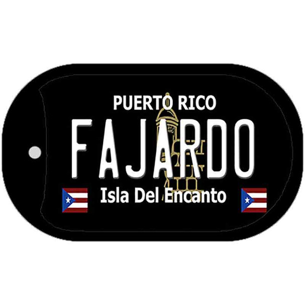 Fajardo Puerto Rico Black Novelty Metal Dog Tag Necklace