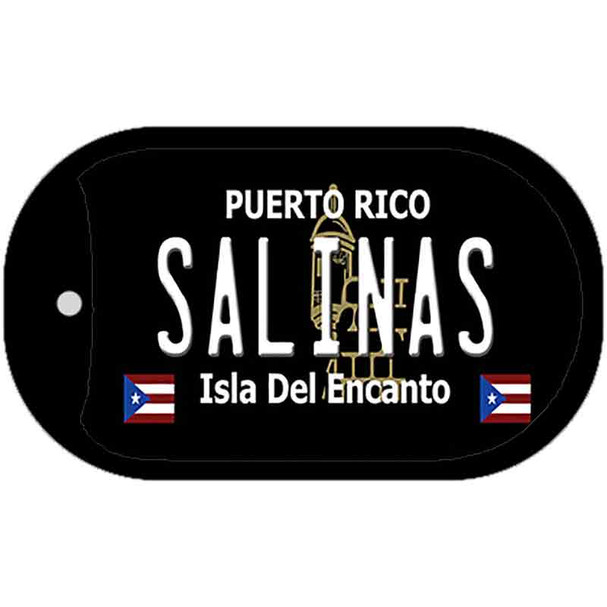 Salinas Puerto Rico Black Novelty Metal Dog Tag Necklace