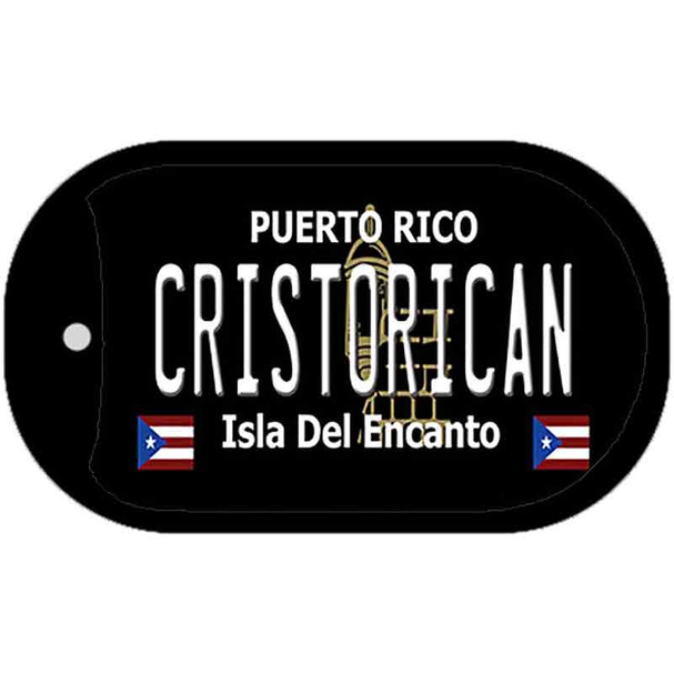 Cristorican Puerto Rico Black Novelty Metal Dog Tag Necklace