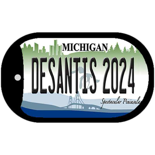 Desantis 2024 Michigan Novelty Metal Dog Tag Necklace