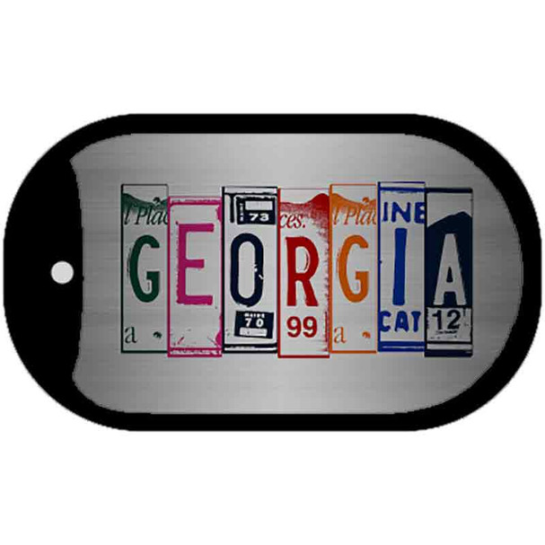 Georgia License Plate Art Novelty Metal Dog Tag Necklace
