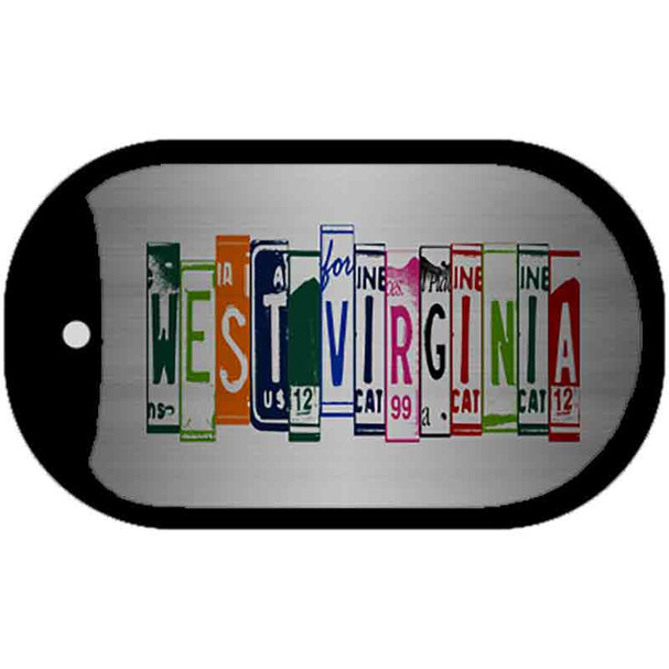 West Virginia License Plate Art Brushed Chrome Novelty Metal Dog Tag Necklace