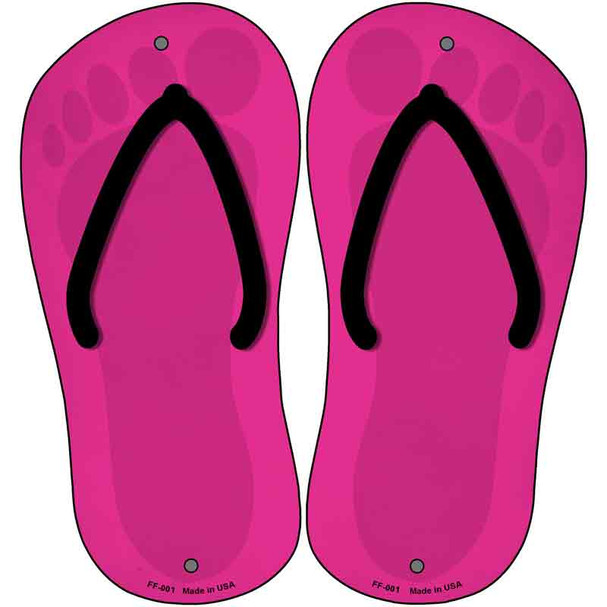 Pink Solid Novelty Metal Flip Flops (Set of 2)